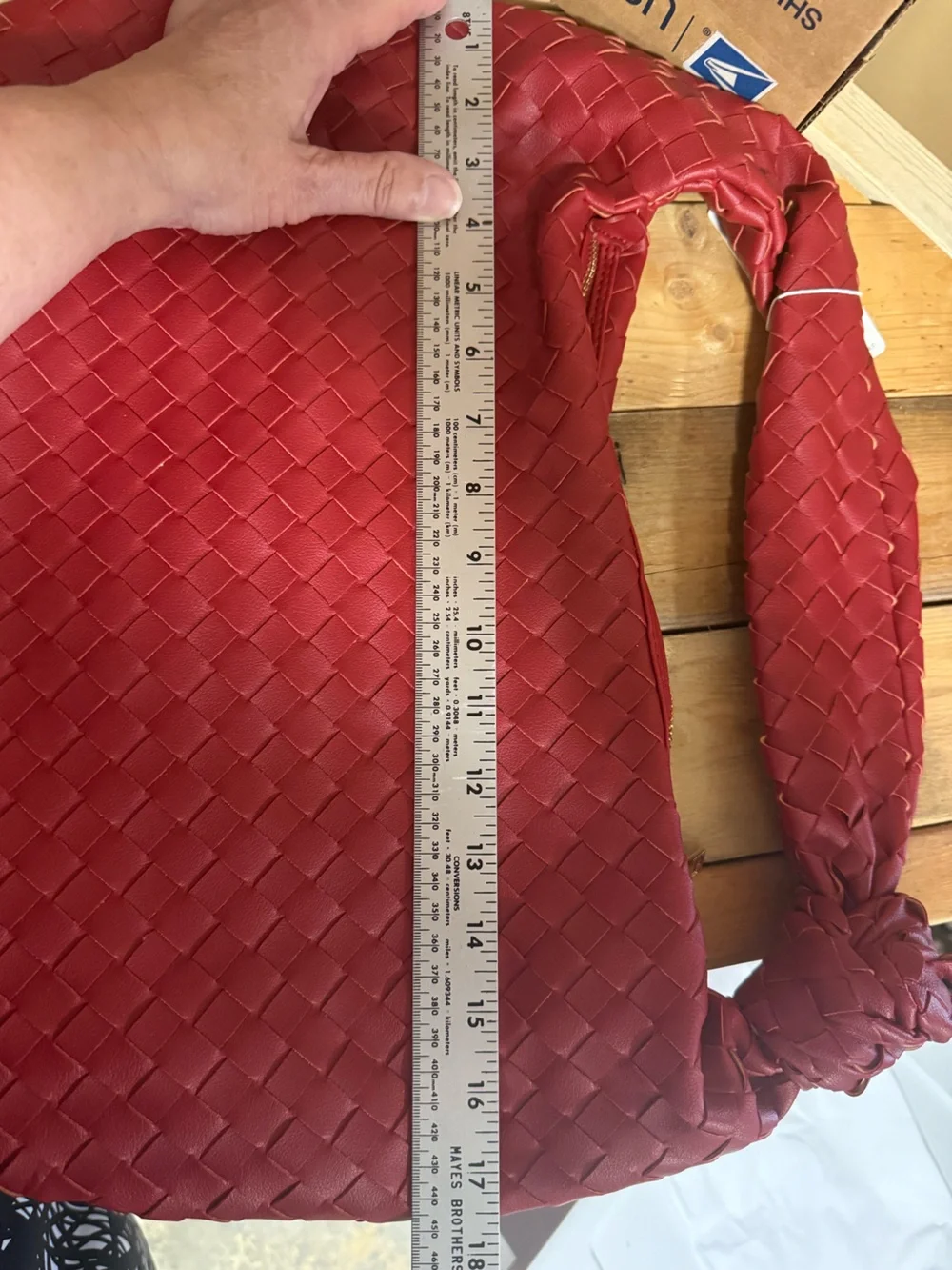 Urban Expressions Red Woven Hobo Shoulder Bag With Knotted Strap - NWT